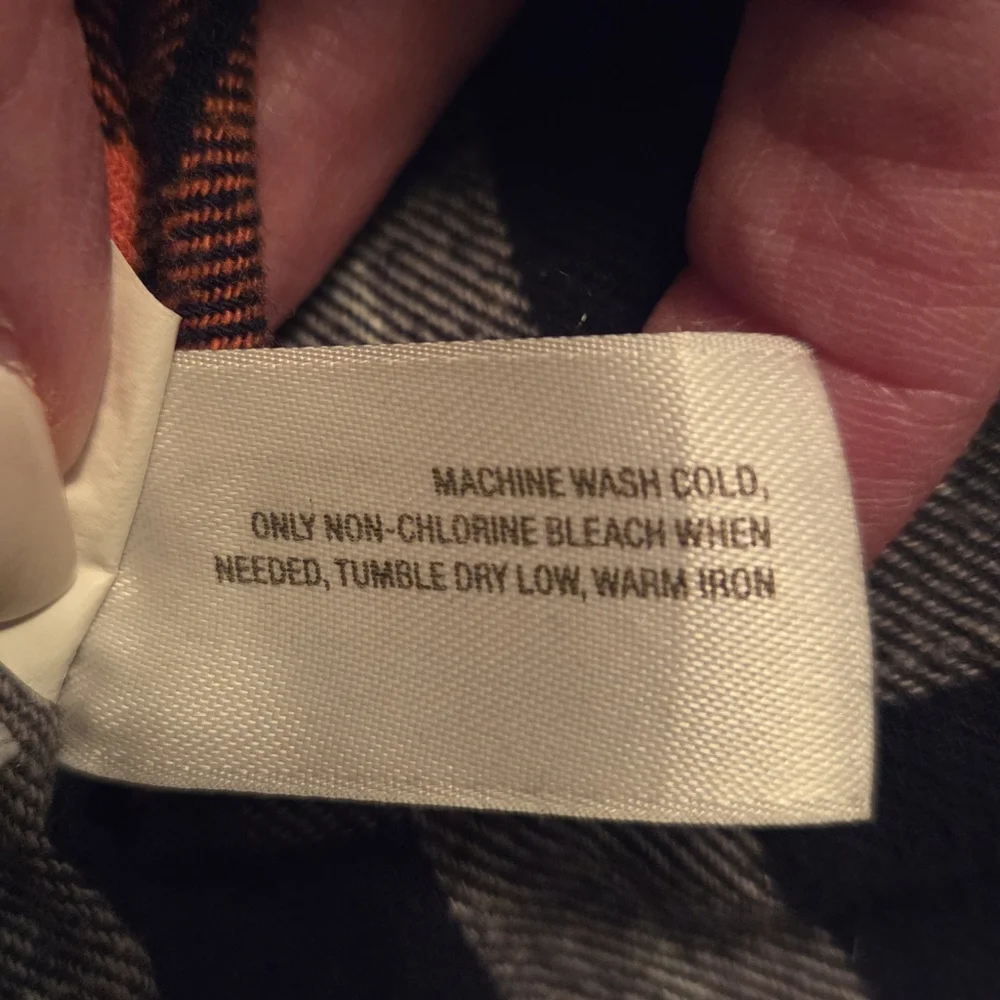 Old Navy Casual Plaid Shirt - Navy and Orange - Picture 10 of 10